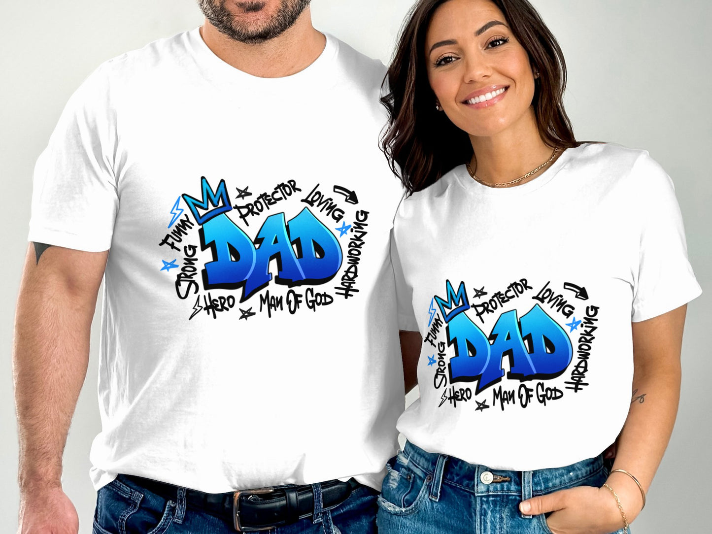 Funny Matching Family Dad and Mom of God T-shirt product