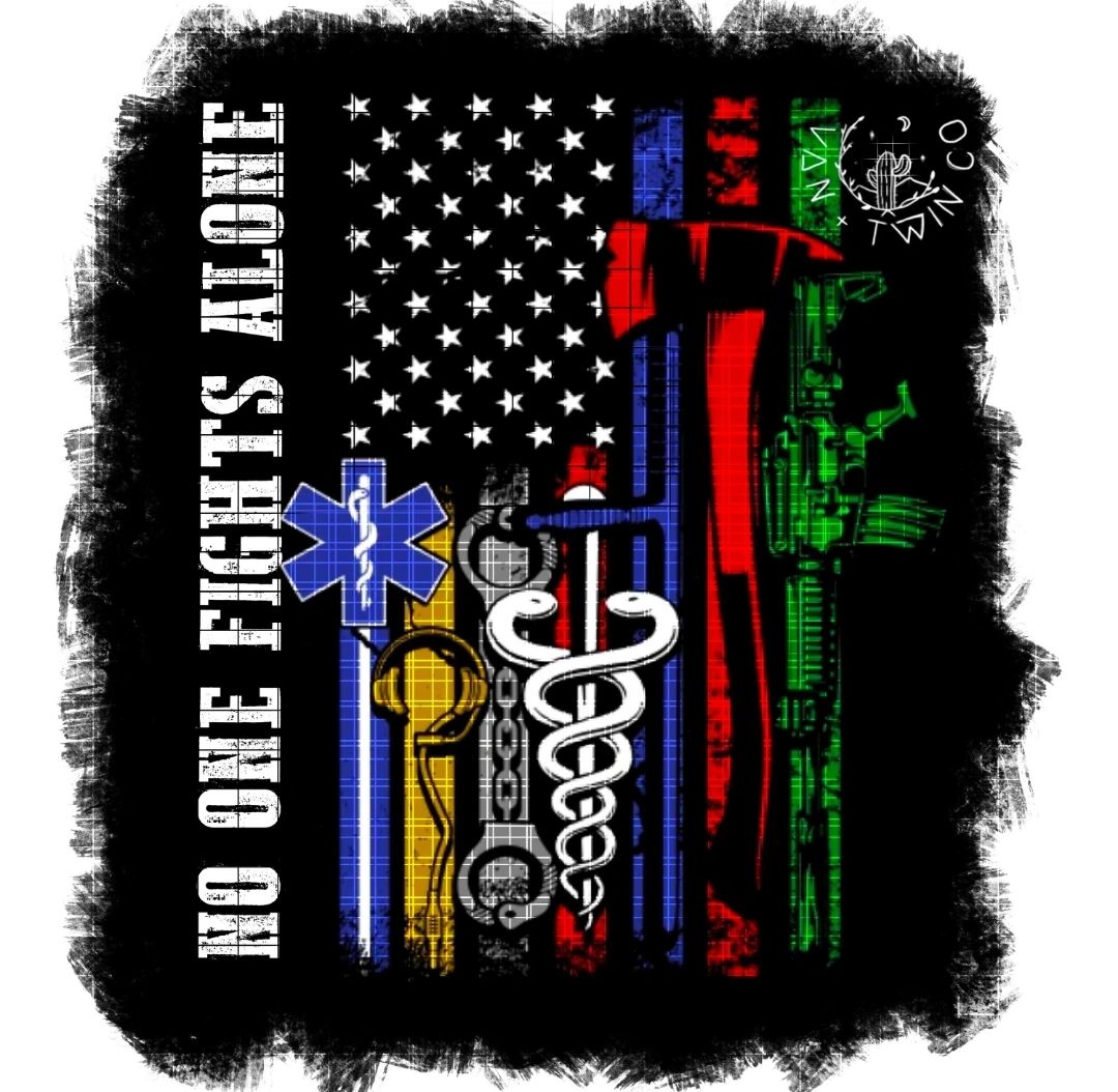 No one fights alone 20 oz skinny tumbler