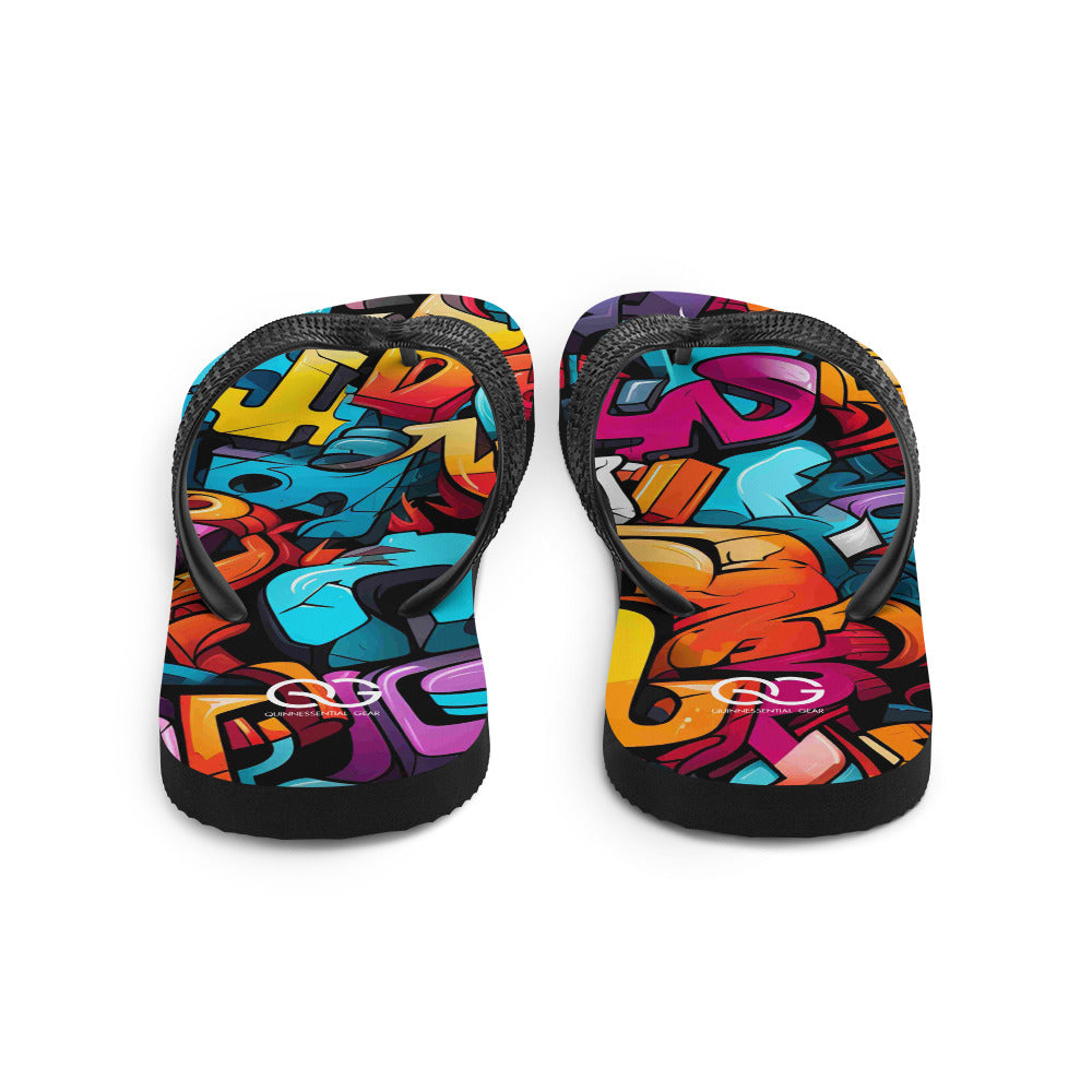 QUINNESSENTIAL Gear Graffiti Flip-Flops