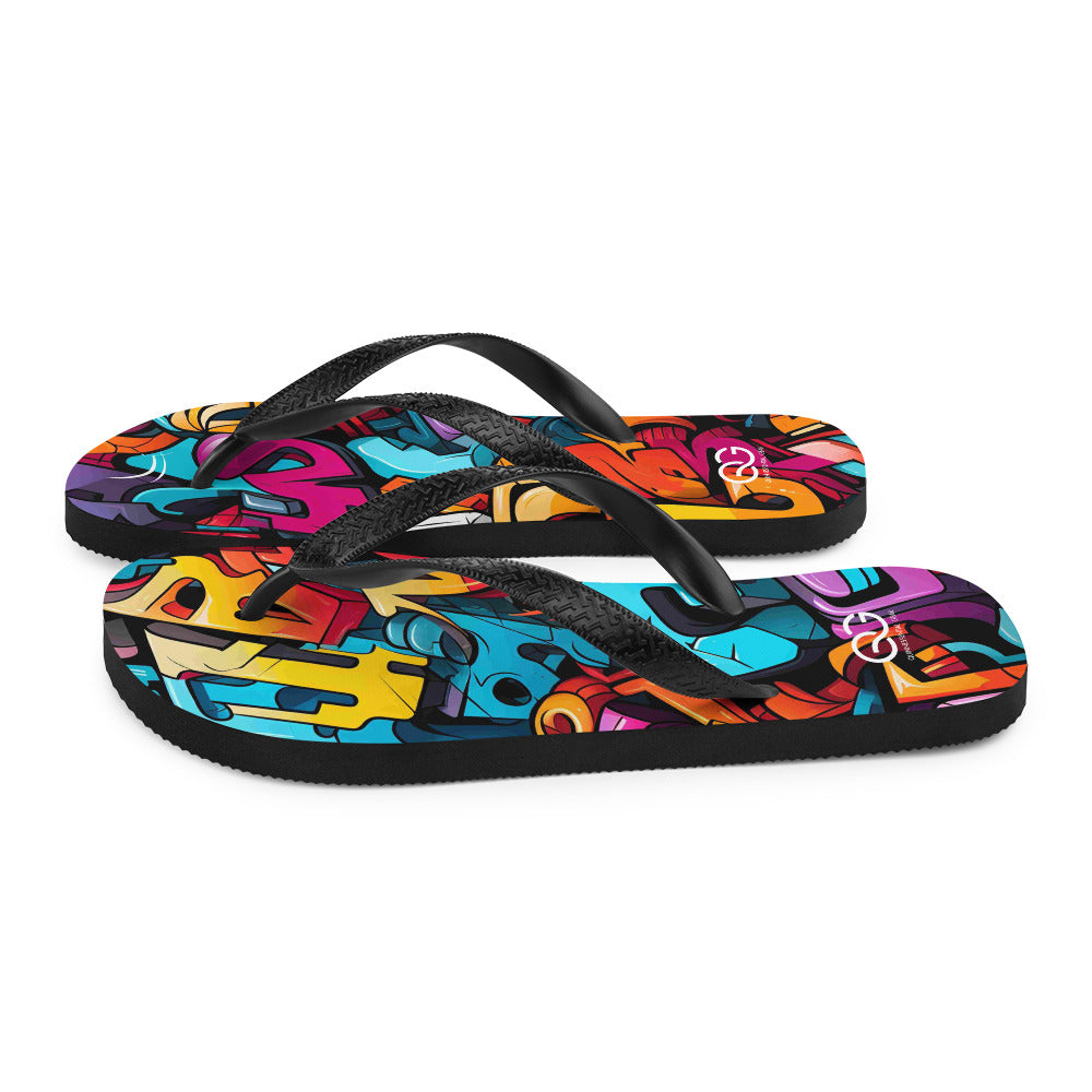 QUINNESSENTIAL Gear Graffiti Flip-Flops