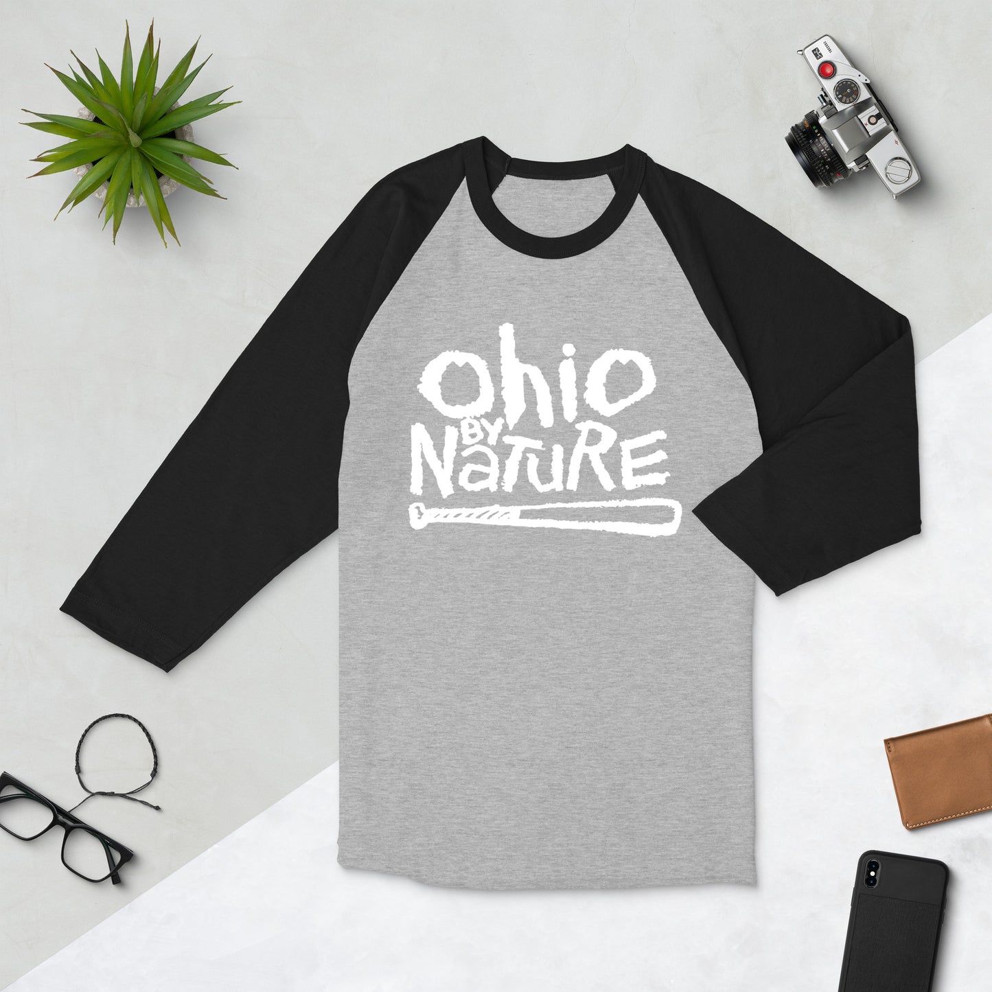 Ohio By Nature 3/4 sleeve raglan shirt