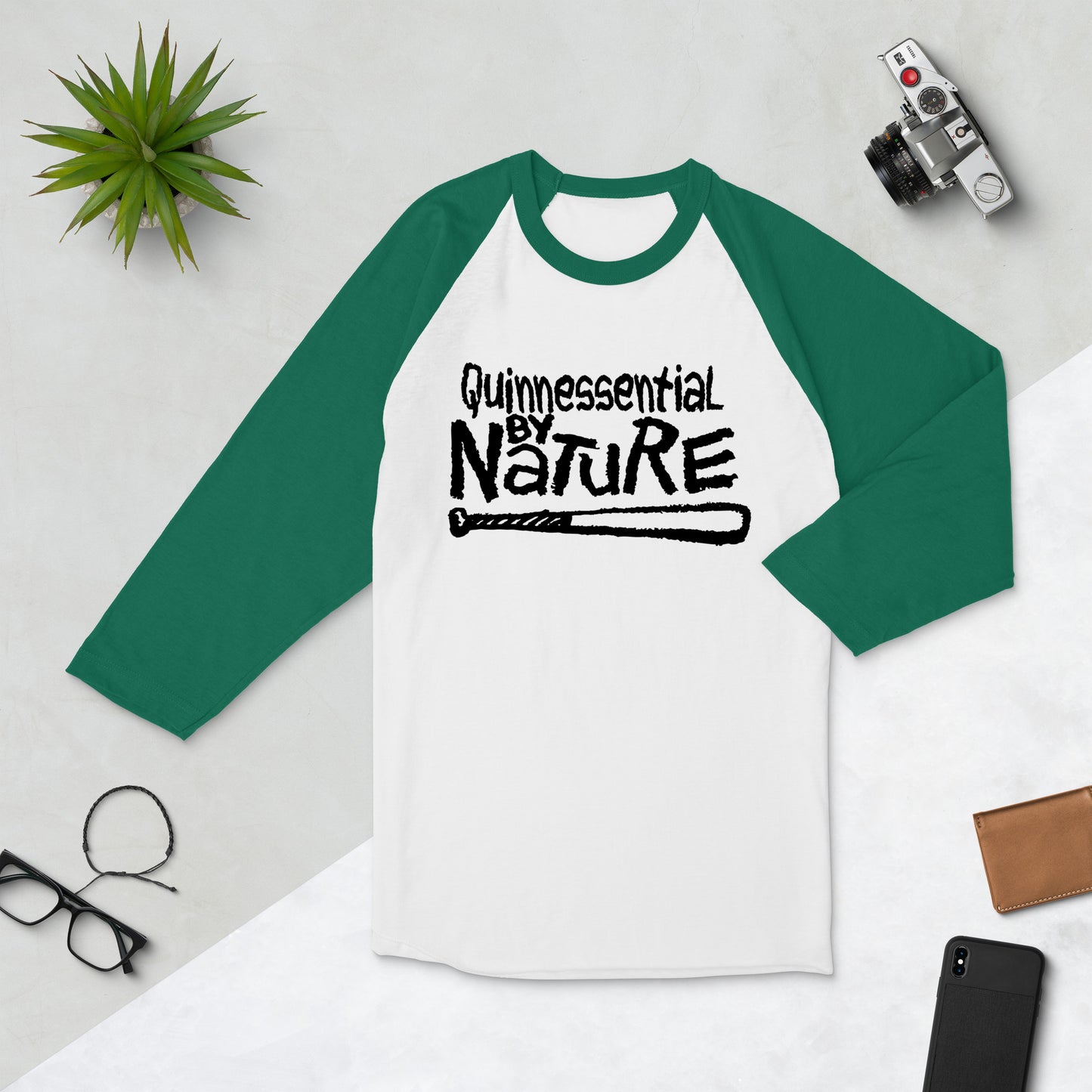 QUINNESSENTIAL by Nature Gear 3/4 sleeve raglan shirt