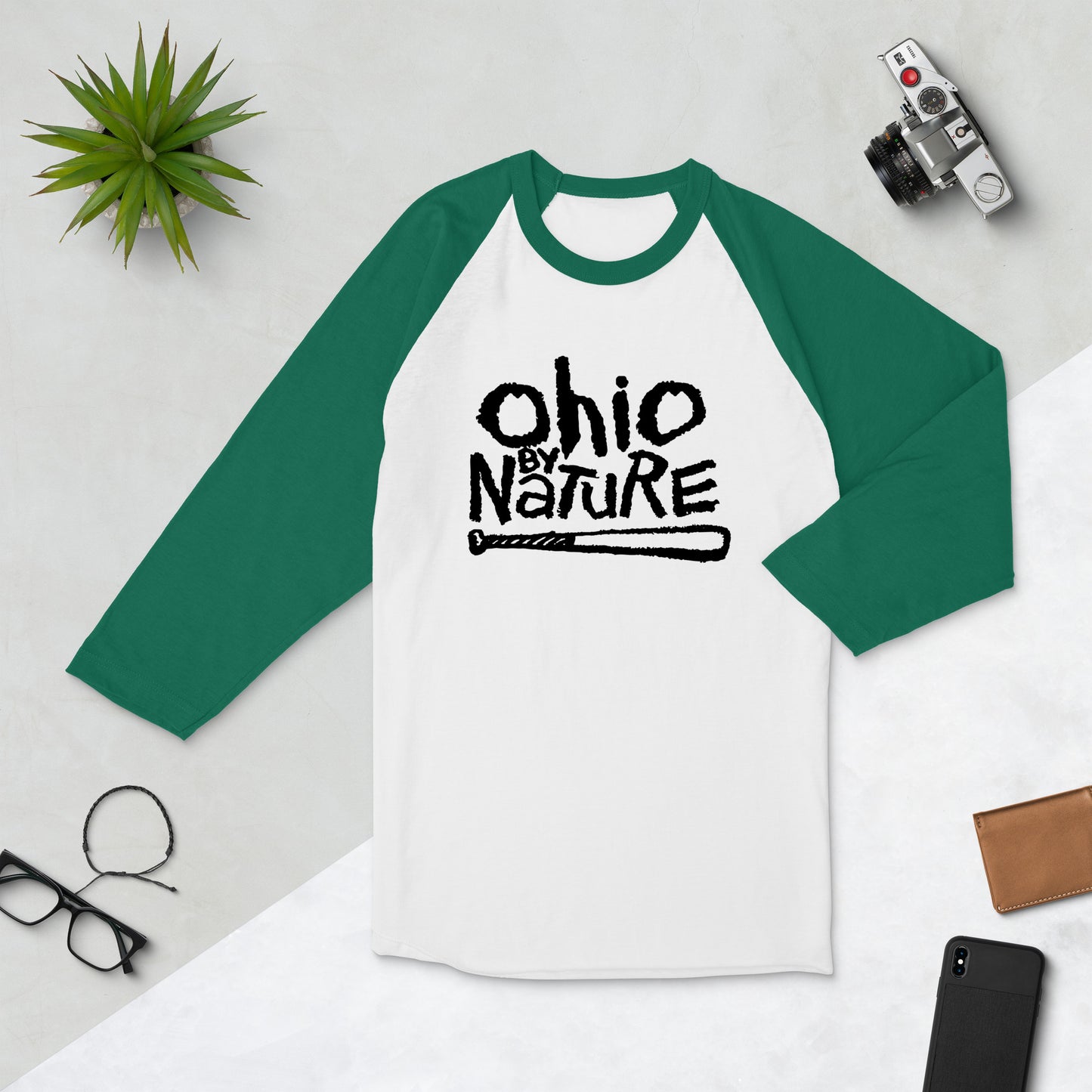 Ohio By Nature QUINNESSENTIAL Gear 3/4 sleeve raglan shirt