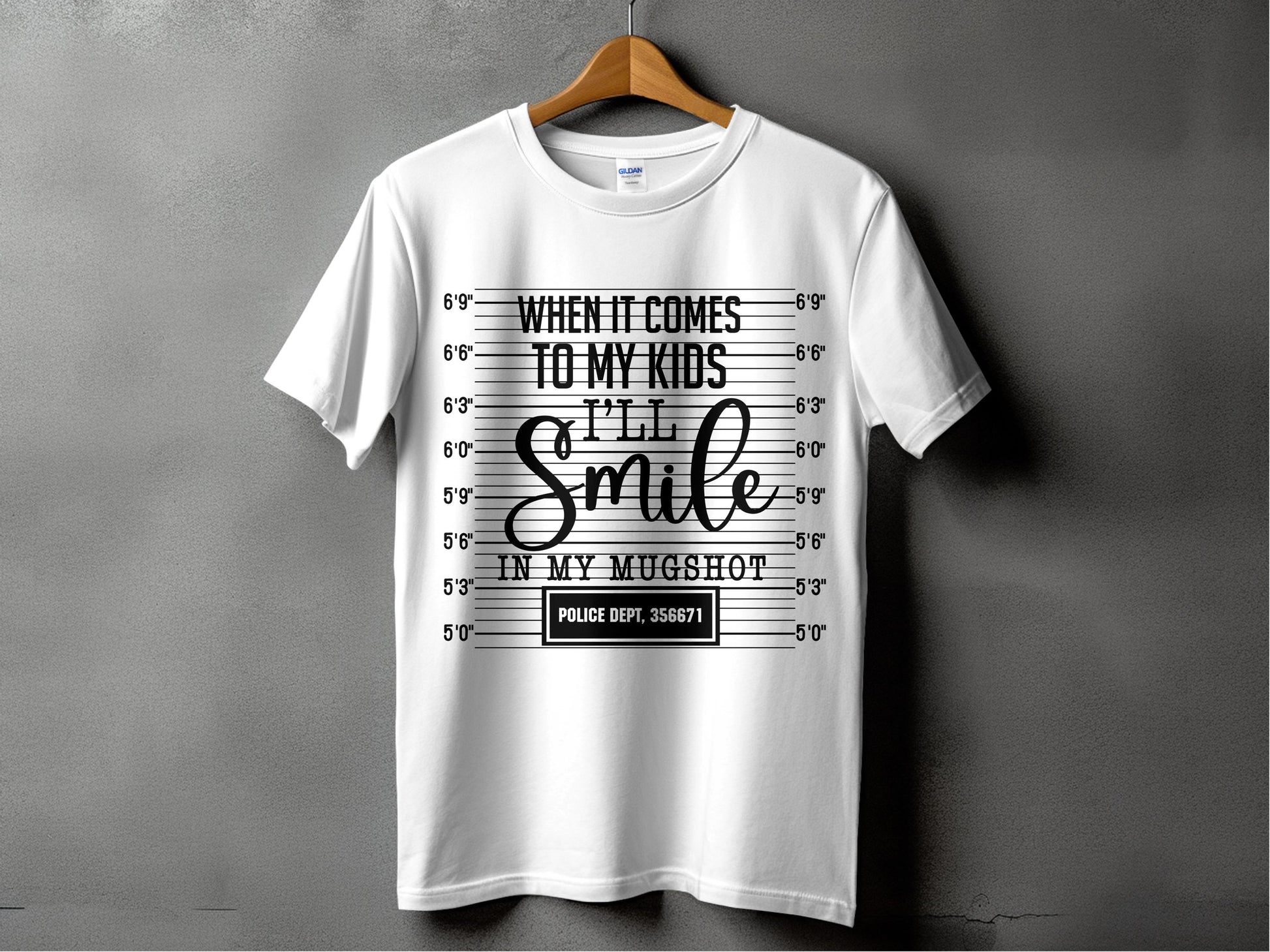 Funny Mugshot I'll Smile In My Kids Mugshot T-shirt product type