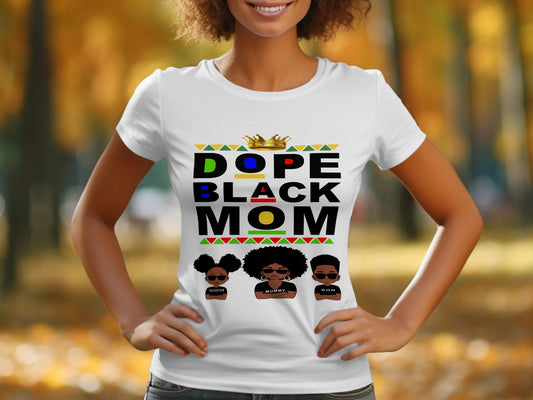 Dope Black Mom Graphic Tee Colorful T-Shirt product type