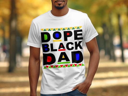 Dope Black Dad Graphic T-Shirt Vibrant Typography product