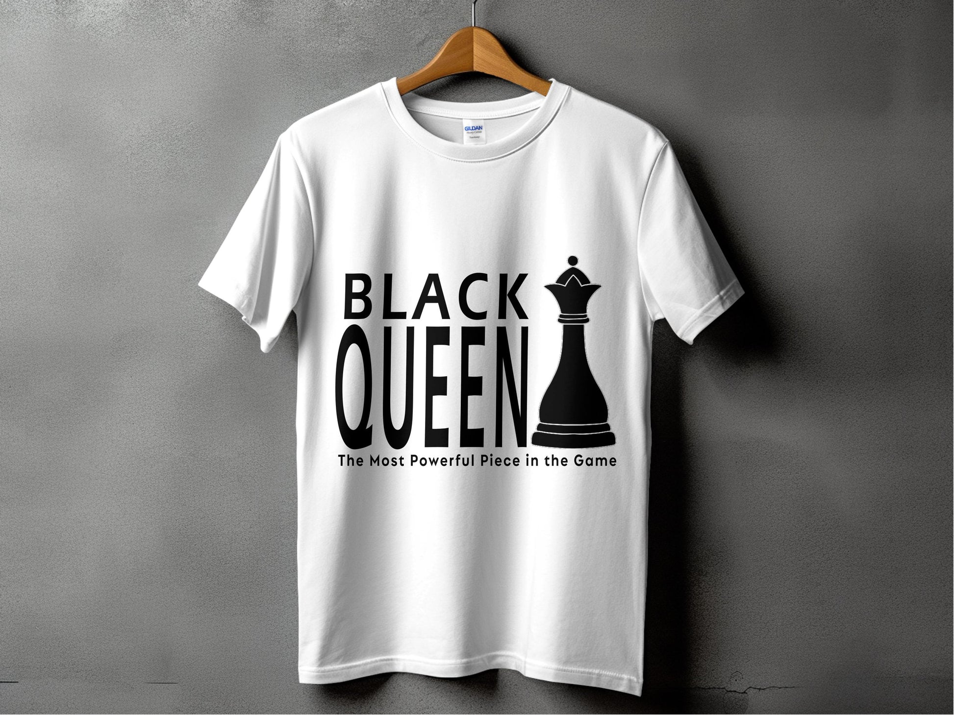 Black Queen Graphic Chess Design Tee Shirt product type