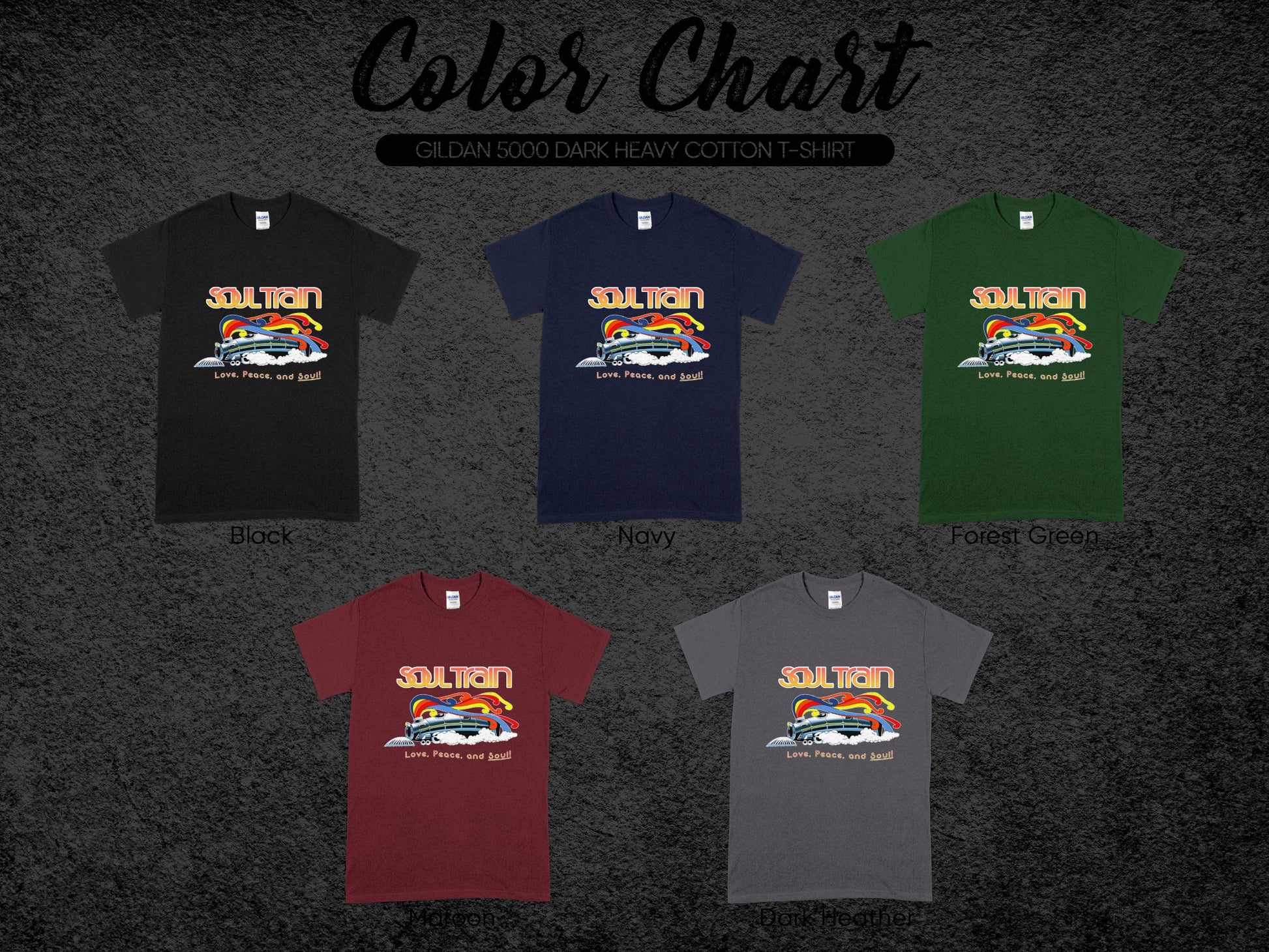 Soul Train Race Cars on Gildan Dark Heavy Cotton T-Shirt product