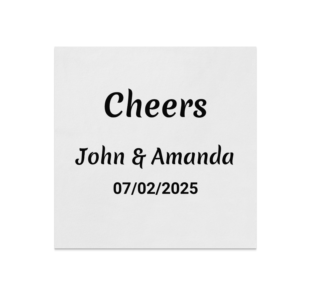 Personalized Wedding Napkin, Custom Wedding Date Napkin, Custom Names Napkin, Wedding Keepsake Napkin, Romantic Wedding Favor