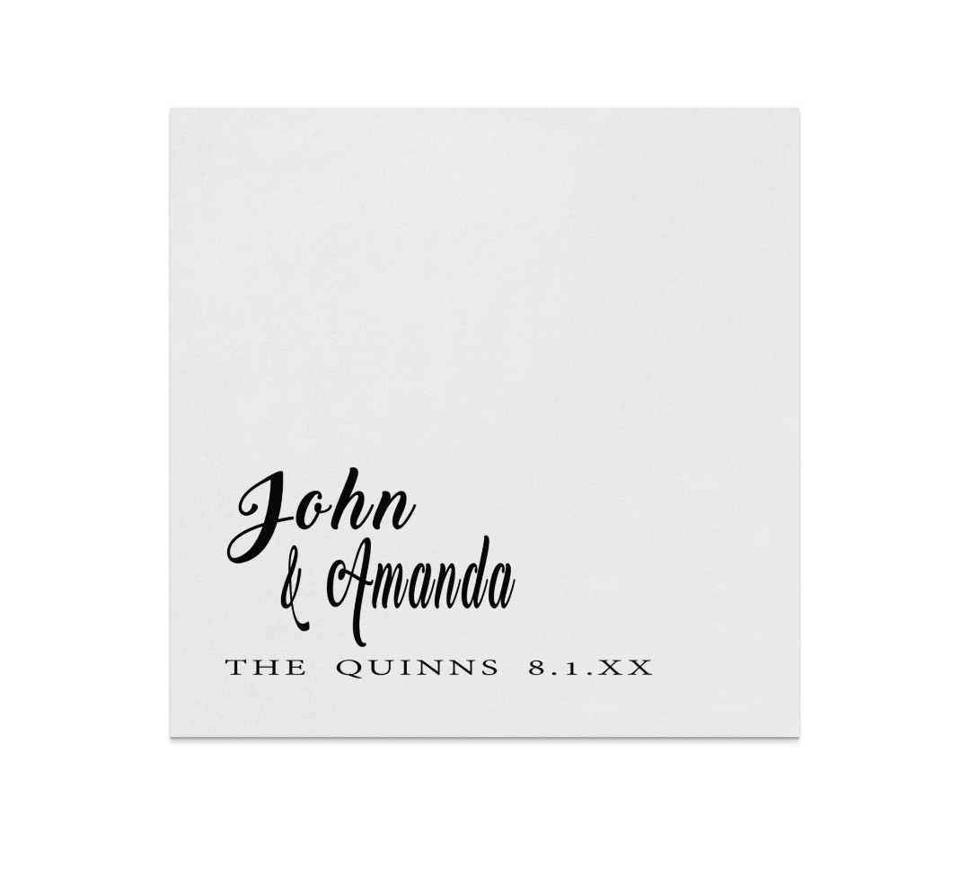 Personalized Wedding Napkin, Custom Name and Date Napkin, Elegant Wedding Napkin, Wedding Reception Napkin, Custom Napkin for Weddings
