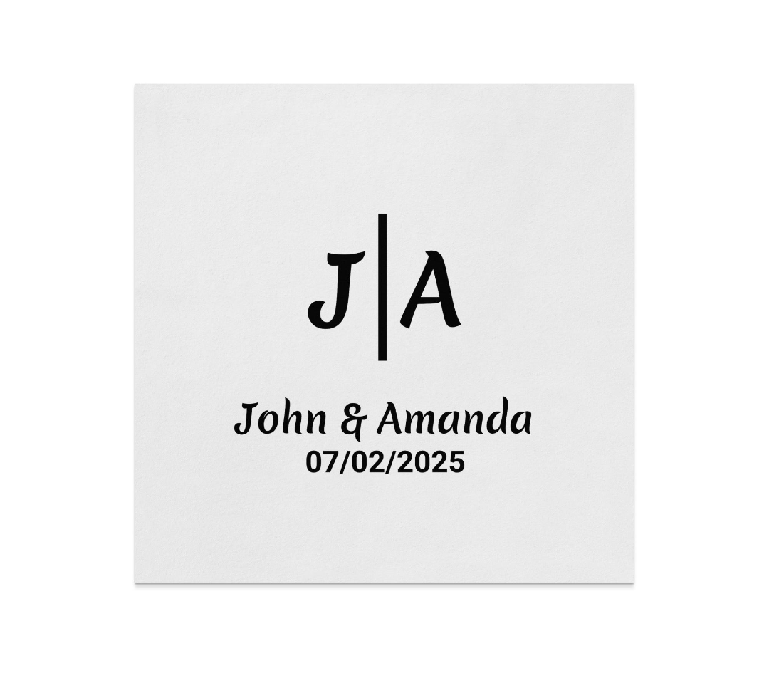 Personalized Wedding Napkins, Custom Monogram Napkins, Initials and Names Napkins, Elegant Wedding Table Decor, Wedding Date Napkins