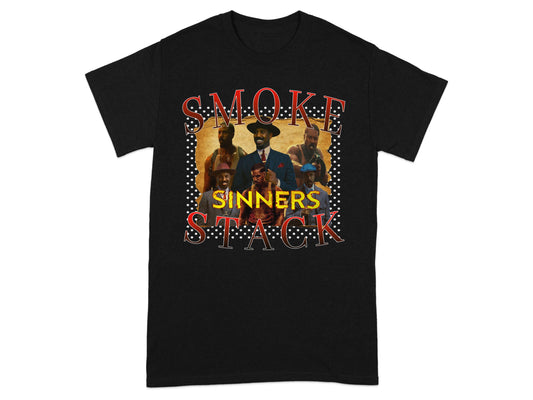 Smoke Stack Sinners Design Black T-Shirt product type
