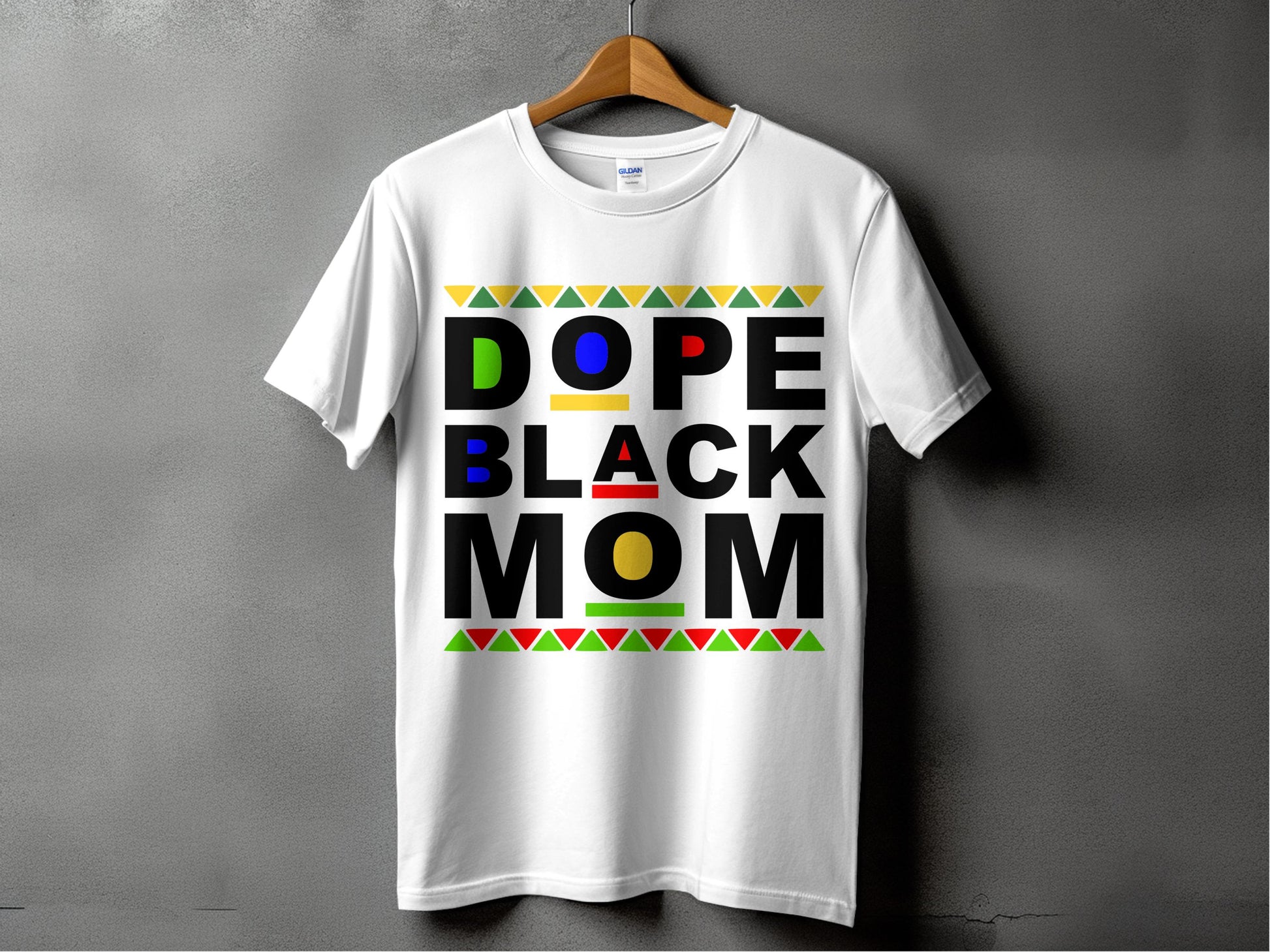 Dope Black Mom Graphic Tee Shirt Colorful Pattern product type