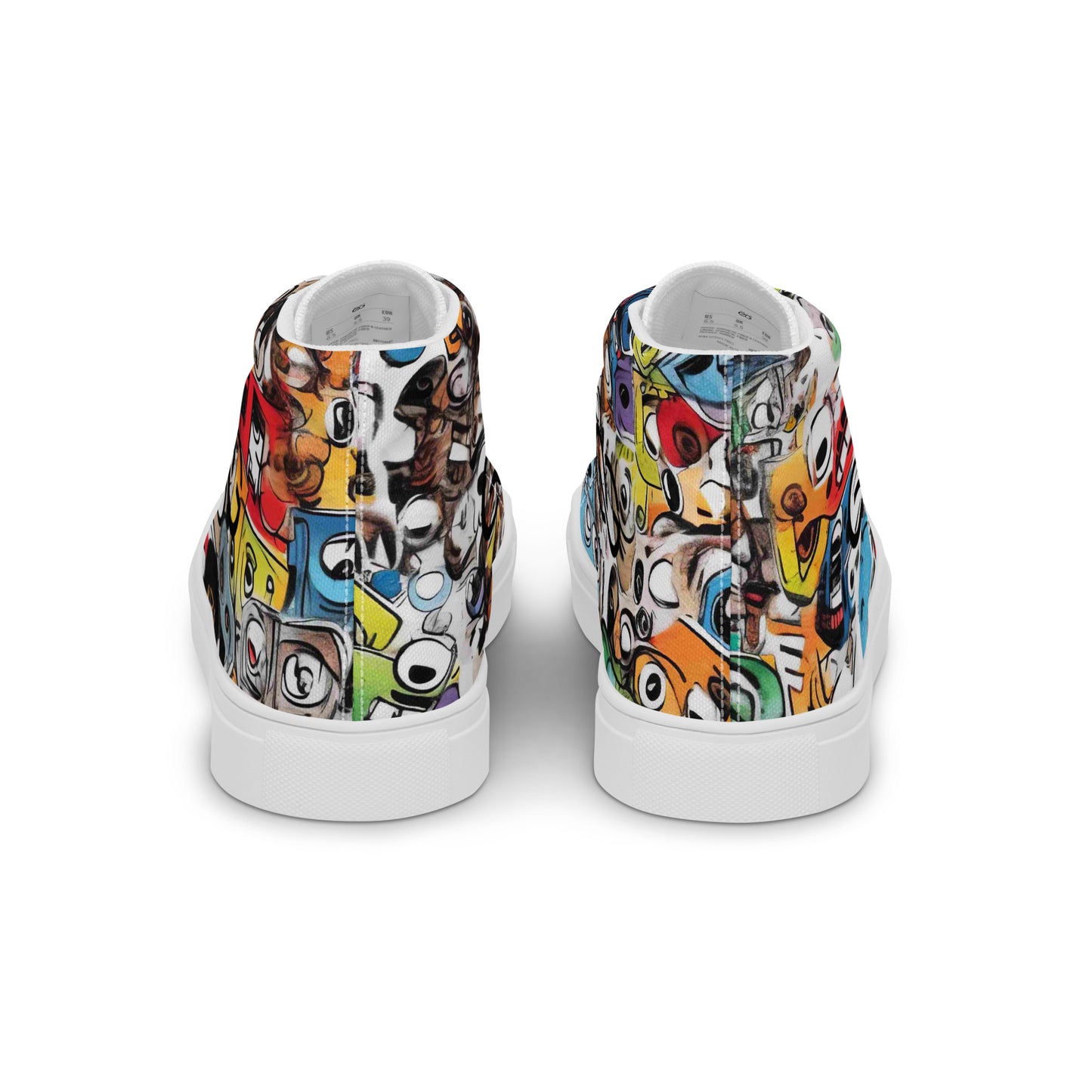 QUINNESSENTIAL Gear graffiti Men’s high top canvas shoes