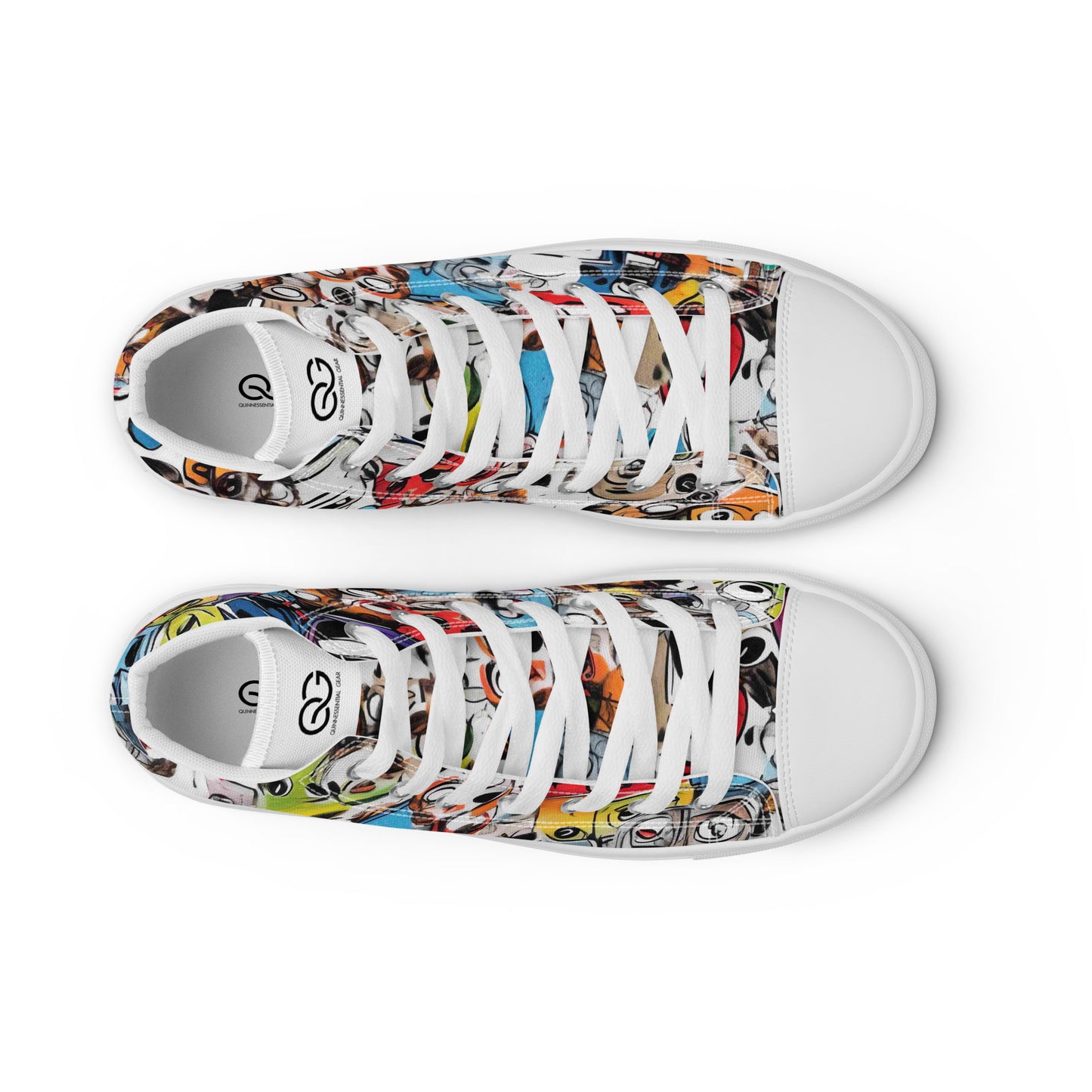 QUINNESSENTIAL Gear graffiti Men’s high top canvas shoes