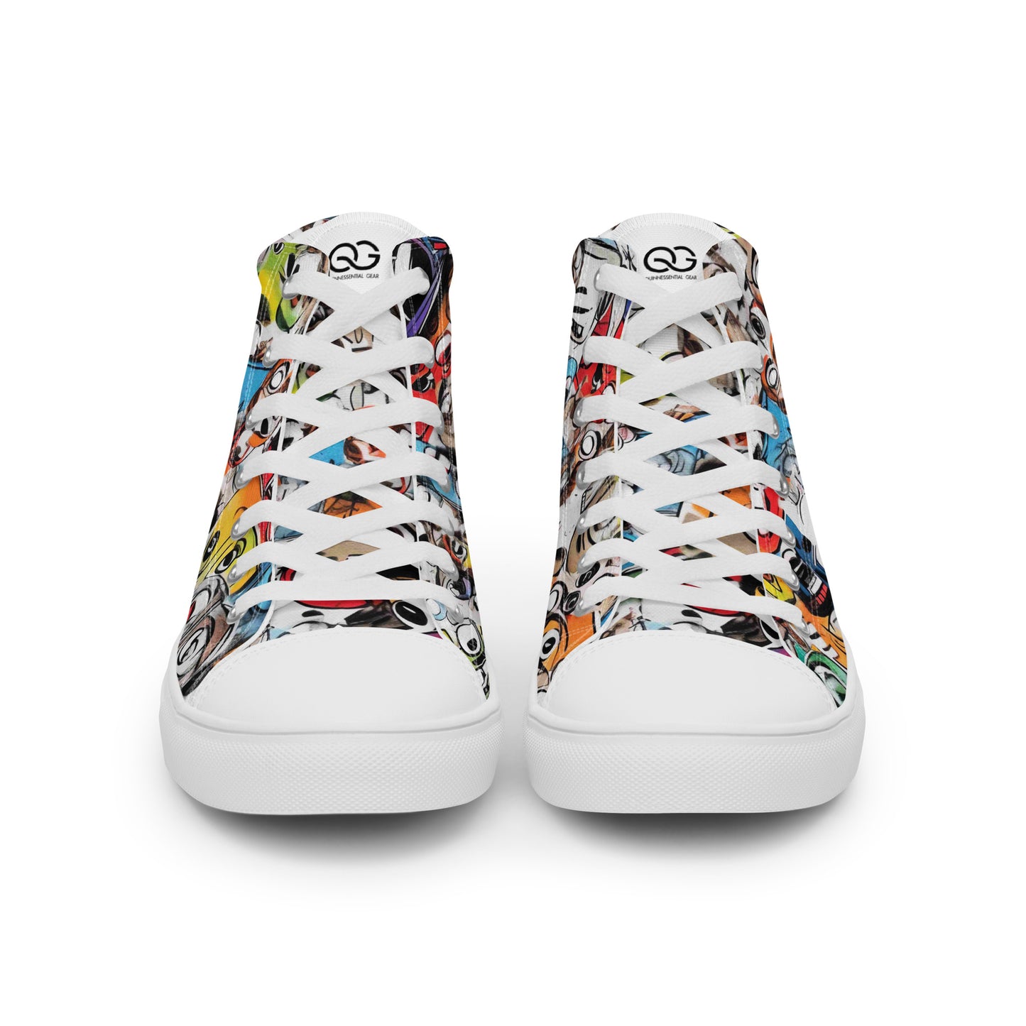 QUINNESSENTIAL Gear graffiti Men’s high top canvas shoes