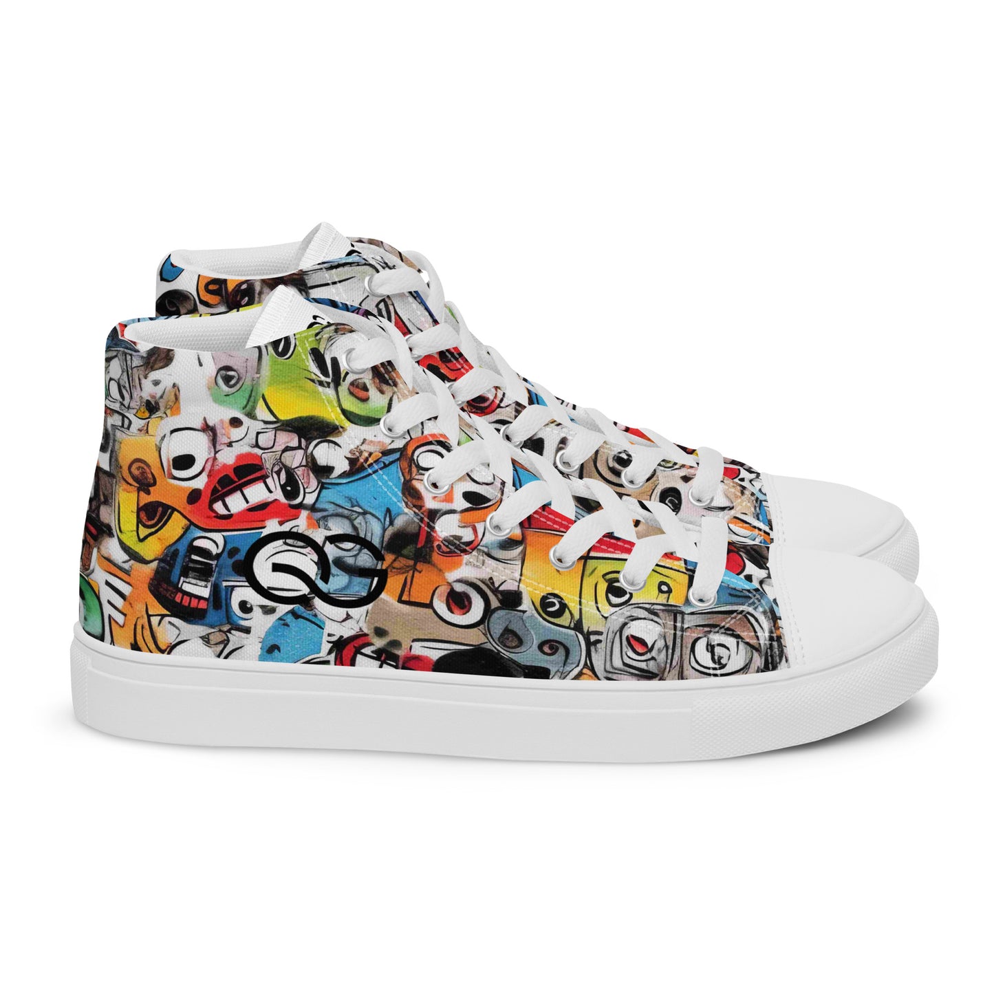 QUINNESSENTIAL Gear graffiti Men’s high top canvas shoes
