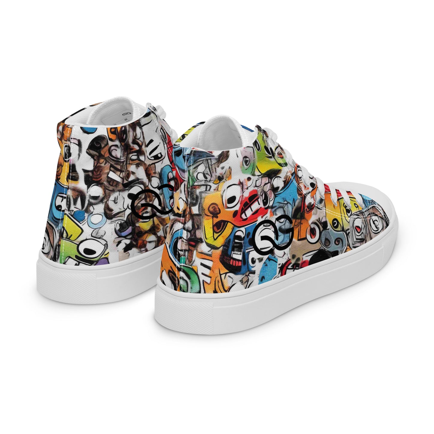 QUINNESSENTIAL Gear graffiti Men’s high top canvas shoes