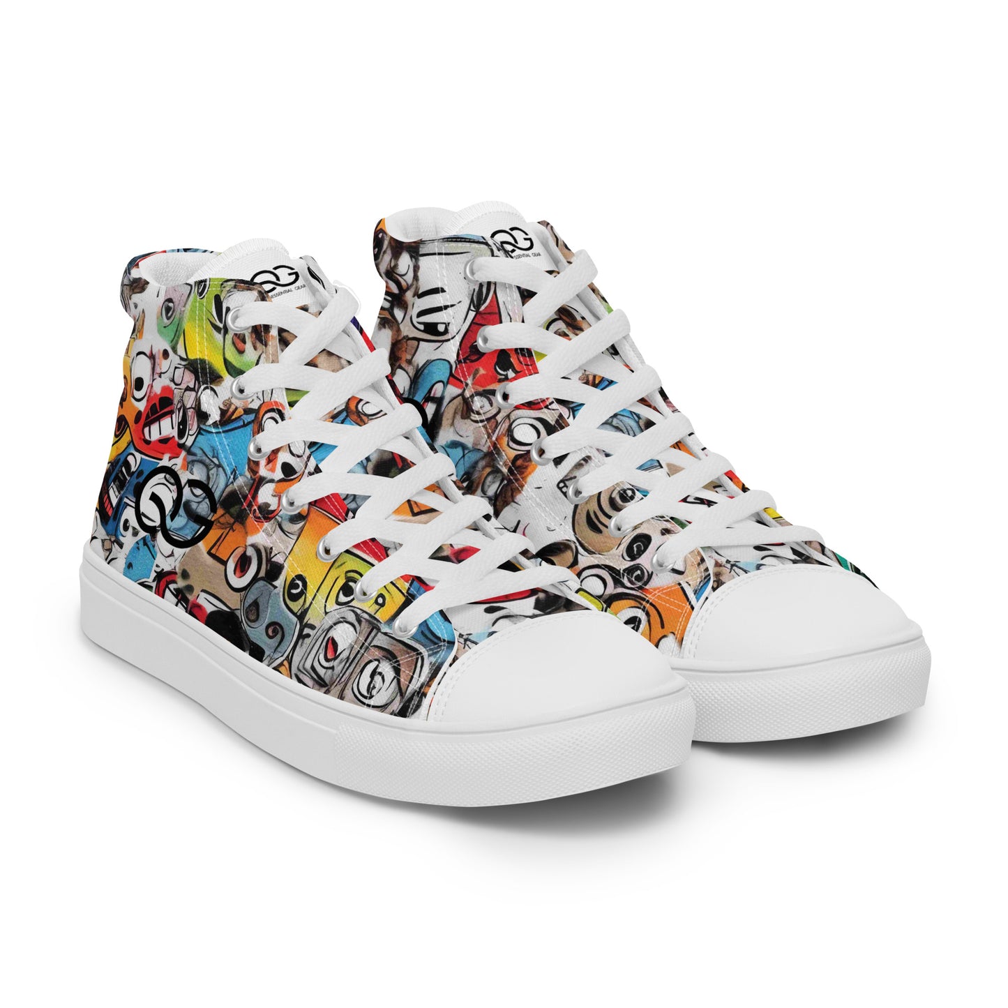 QUINNESSENTIAL Gear graffiti Men’s high top canvas shoes