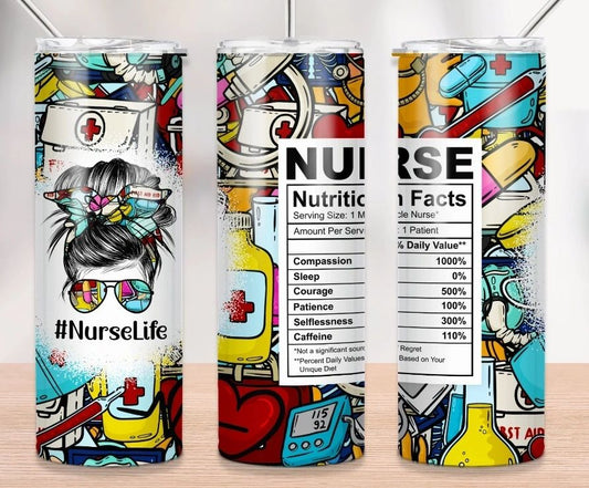 Nurse life nutrition facts 20 oz skinny tumbler