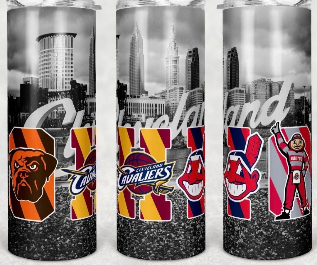 Ohio teams logo 20 oz skinny tumbler
