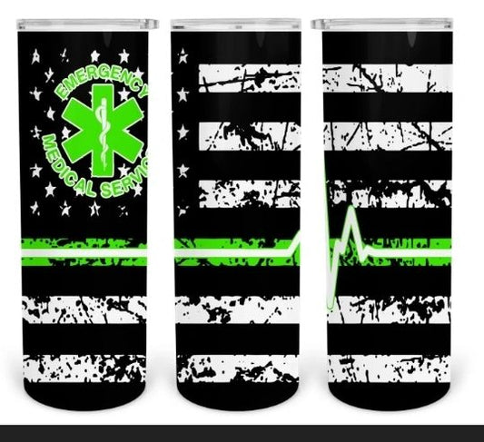 Civil servant distressed flag 20 oz skinny tumbler