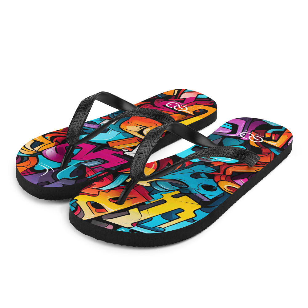 QUINNESSENTIAL Gear Graffiti Flip-Flops