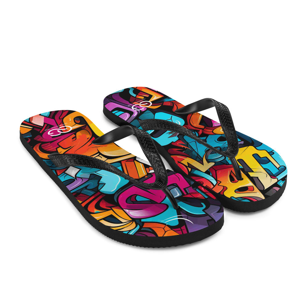 QUINNESSENTIAL Gear Graffiti Flip-Flops