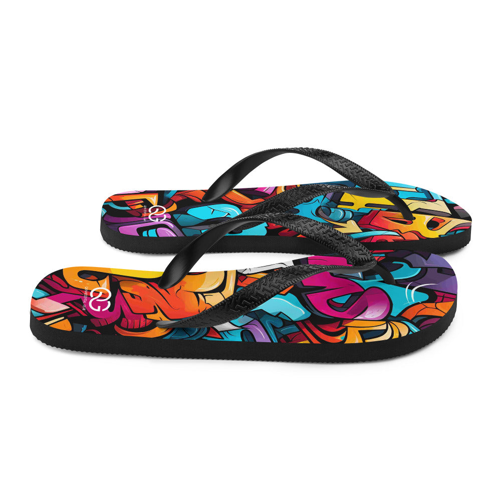 QUINNESSENTIAL Gear Graffiti Flip-Flops
