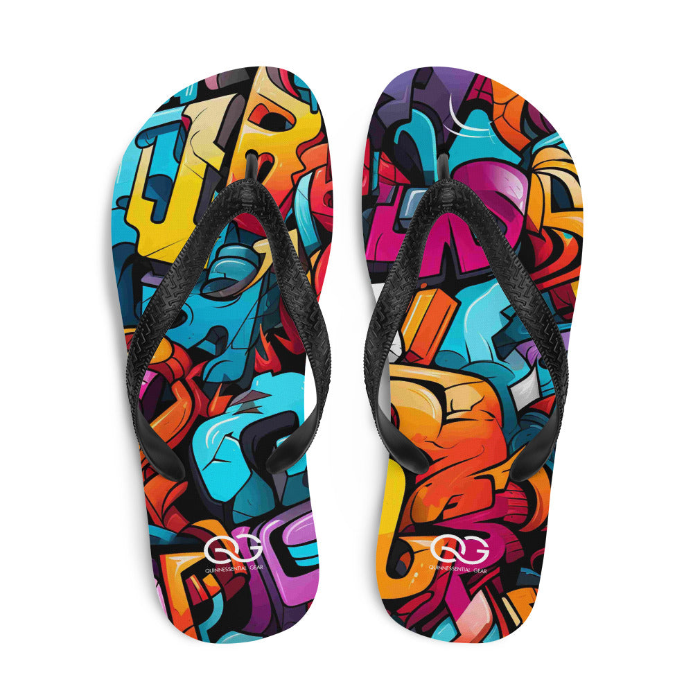 QUINNESSENTIAL Gear Graffiti Flip-Flops