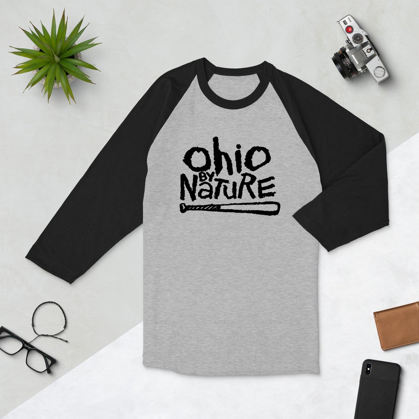 Ohio By Nature QUINNESSENTIAL Gear 3/4 sleeve raglan shirt