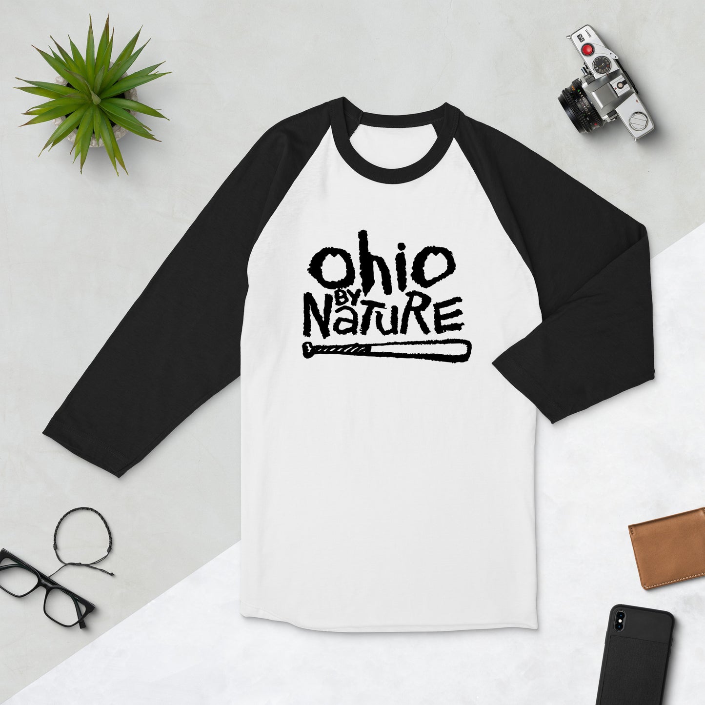 Ohio By Nature QUINNESSENTIAL Gear 3/4 sleeve raglan shirt