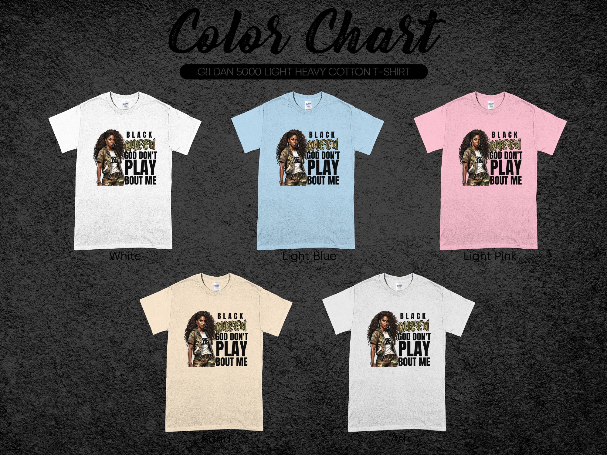 Black Queen T-Shirt, God Don't Play Bout Me Tee, Inspirational Digital Art, Confident Black Woman, Camo Outfit, Statement Shirt - Image 3
