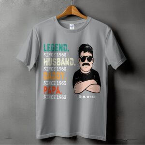 Custom Legend Husband Daddy Papa T-Shirt, Funny Dad Tee, Gift For Him, Birthday Present, Father's Day, Cool Man Shirt, Best Papa Ever Shirt