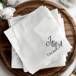 Personalized Wedding Napkins, Custom Initials Napkin, Monogrammed Wedding Napkins, Unique Wedding Decor, Elegant Table Setting