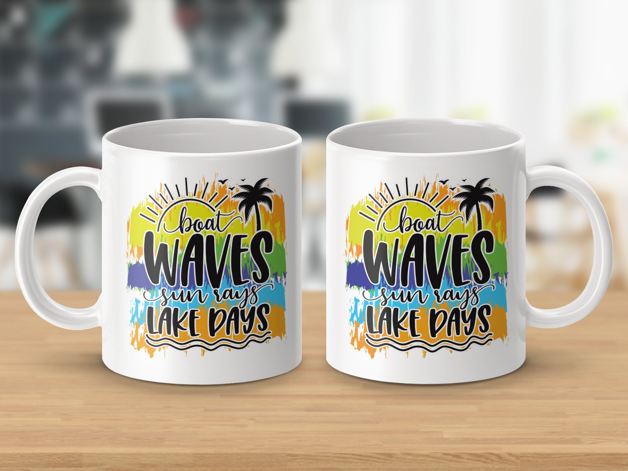Boat Waves Sun Rays Lake Days Mug - Image 3