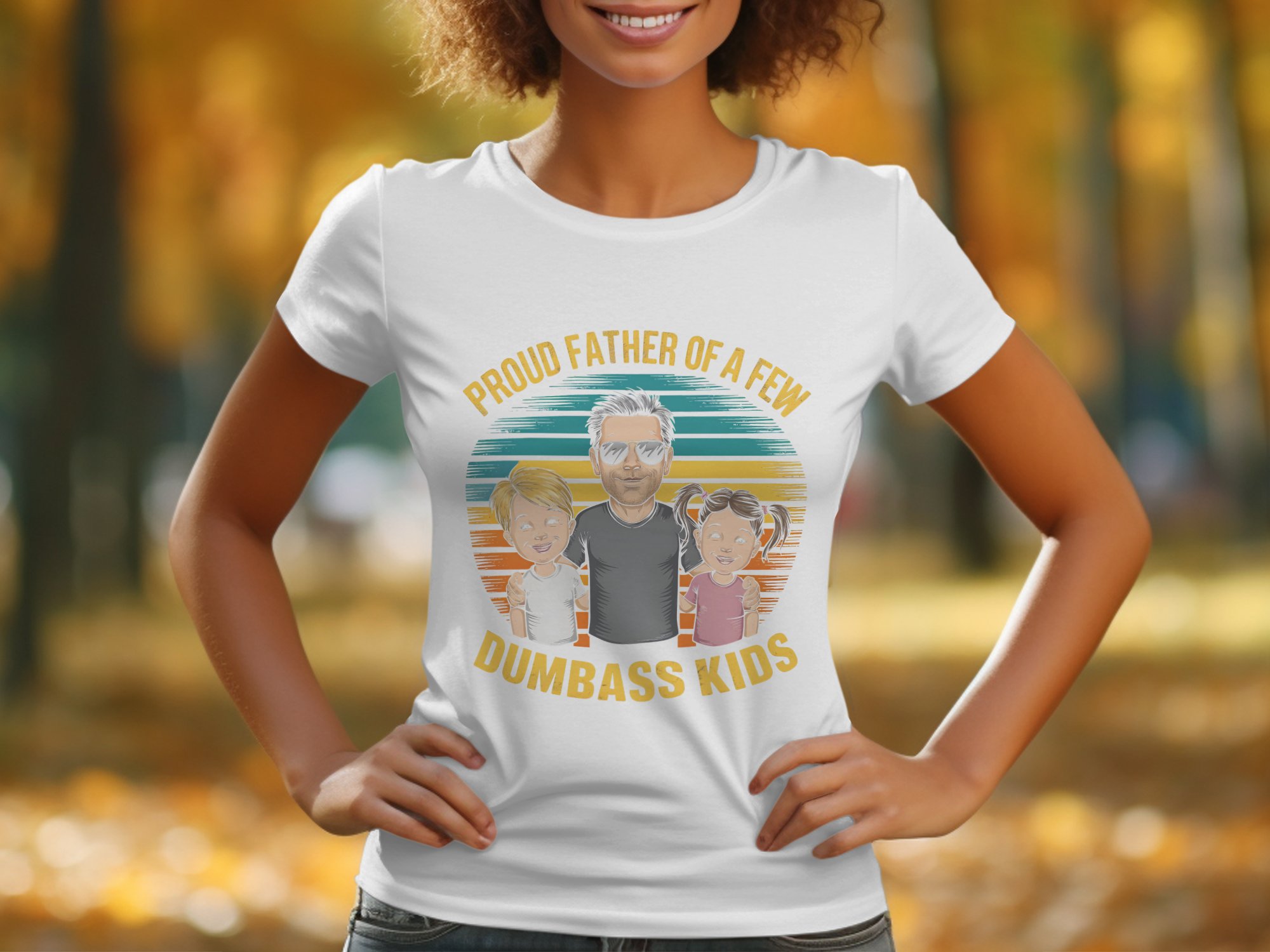 Proud Father T-Shirt, Funny Dad Shirt, Father's Day Gift, Dumbass Kids Tee, Dad Joke Shirt, Family T-Shirt, Best Dad Ever, Dad Of Kids - Image 2