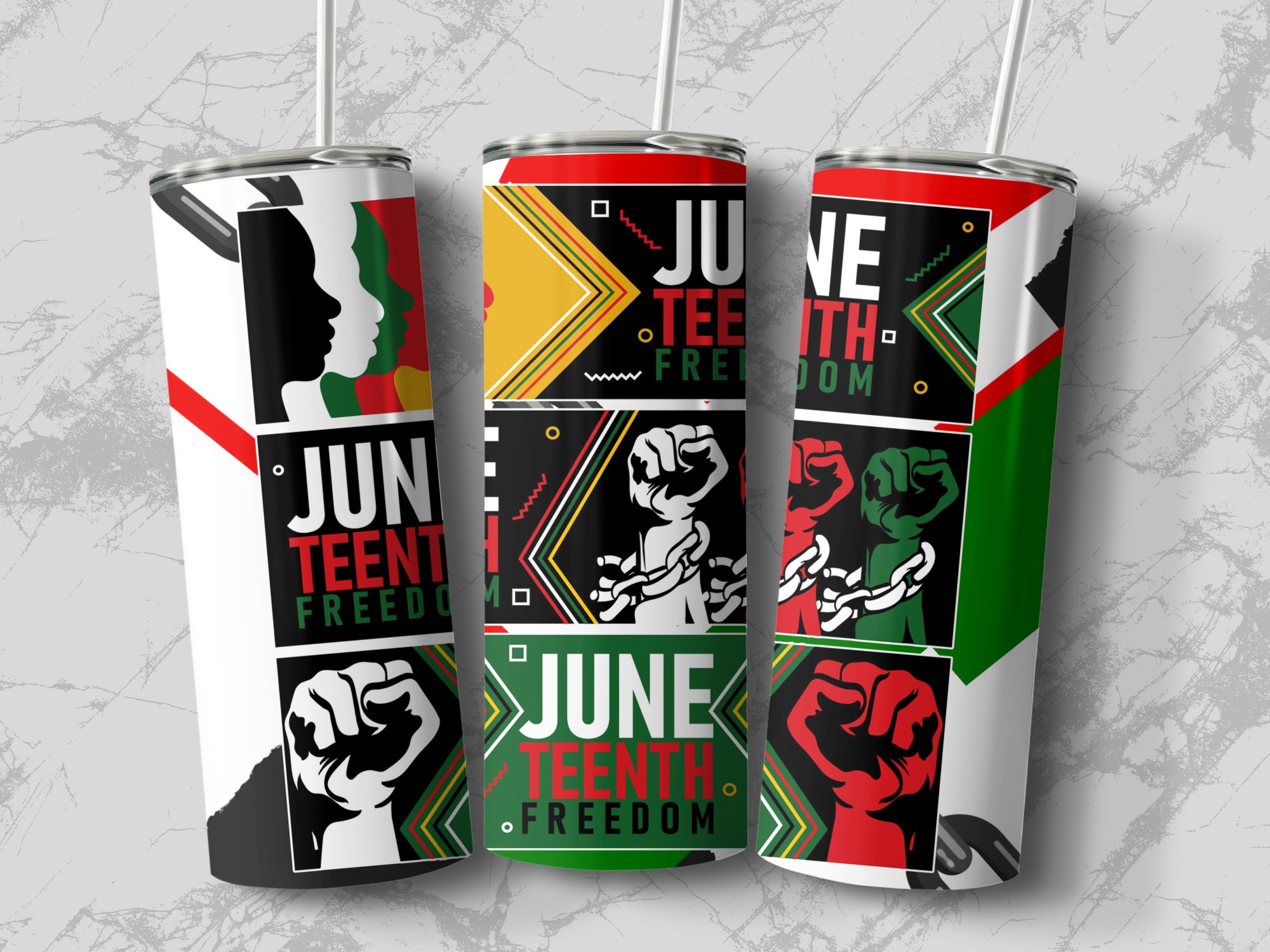 Juneteenth Freedom Skinny Tumbler, Juneteenth Celebration Tumbler, African American Pride Tumbler, 20oz Skinny Tumbler, Gift for Her - Image 4