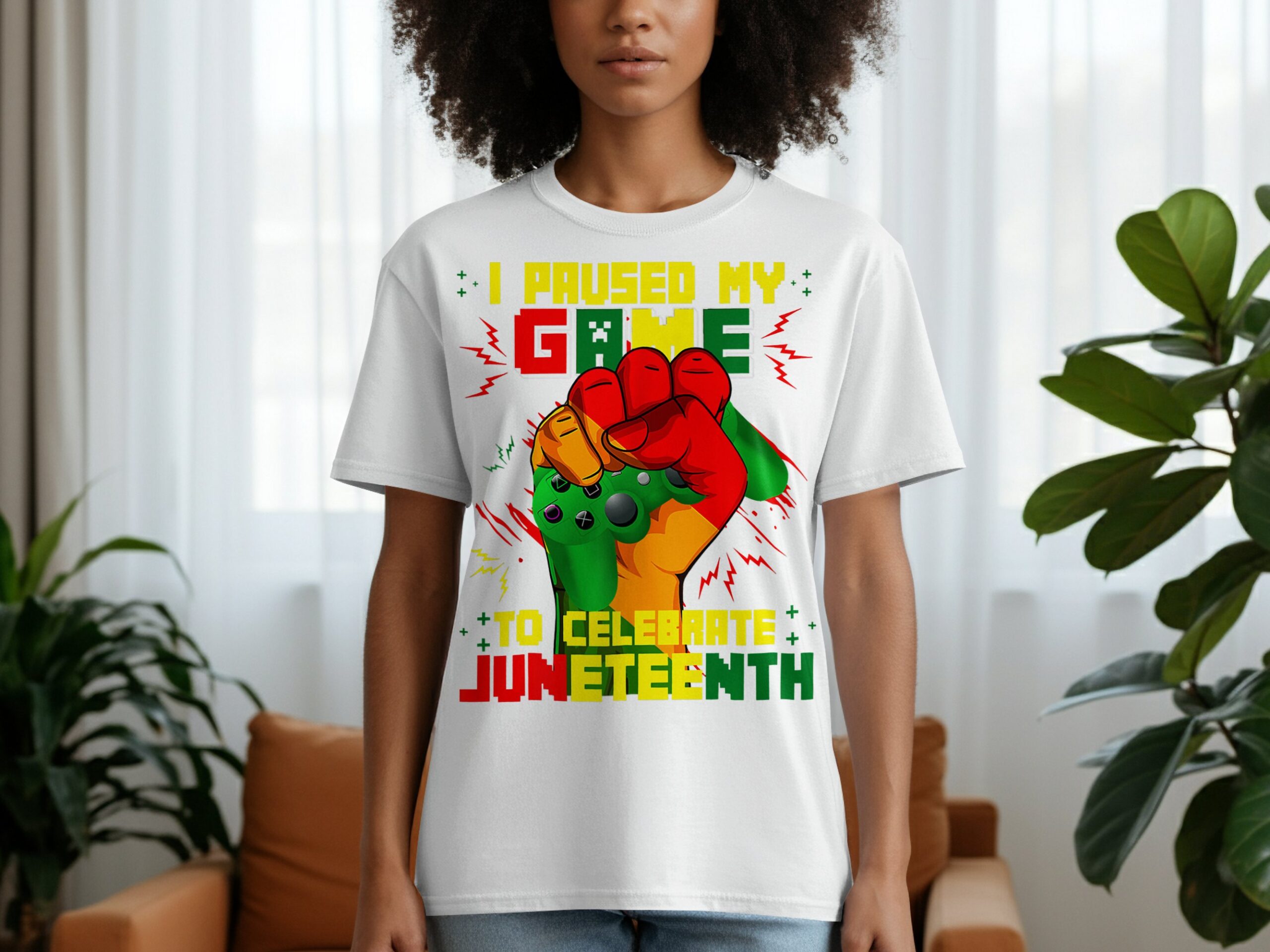 Juneteenth T-Shirt, Gamer Fist, Celebrate Freedom, Black History Month Tee, Gaming Juneteenth Shirt, Juneteenth Fist Tee - Image 3