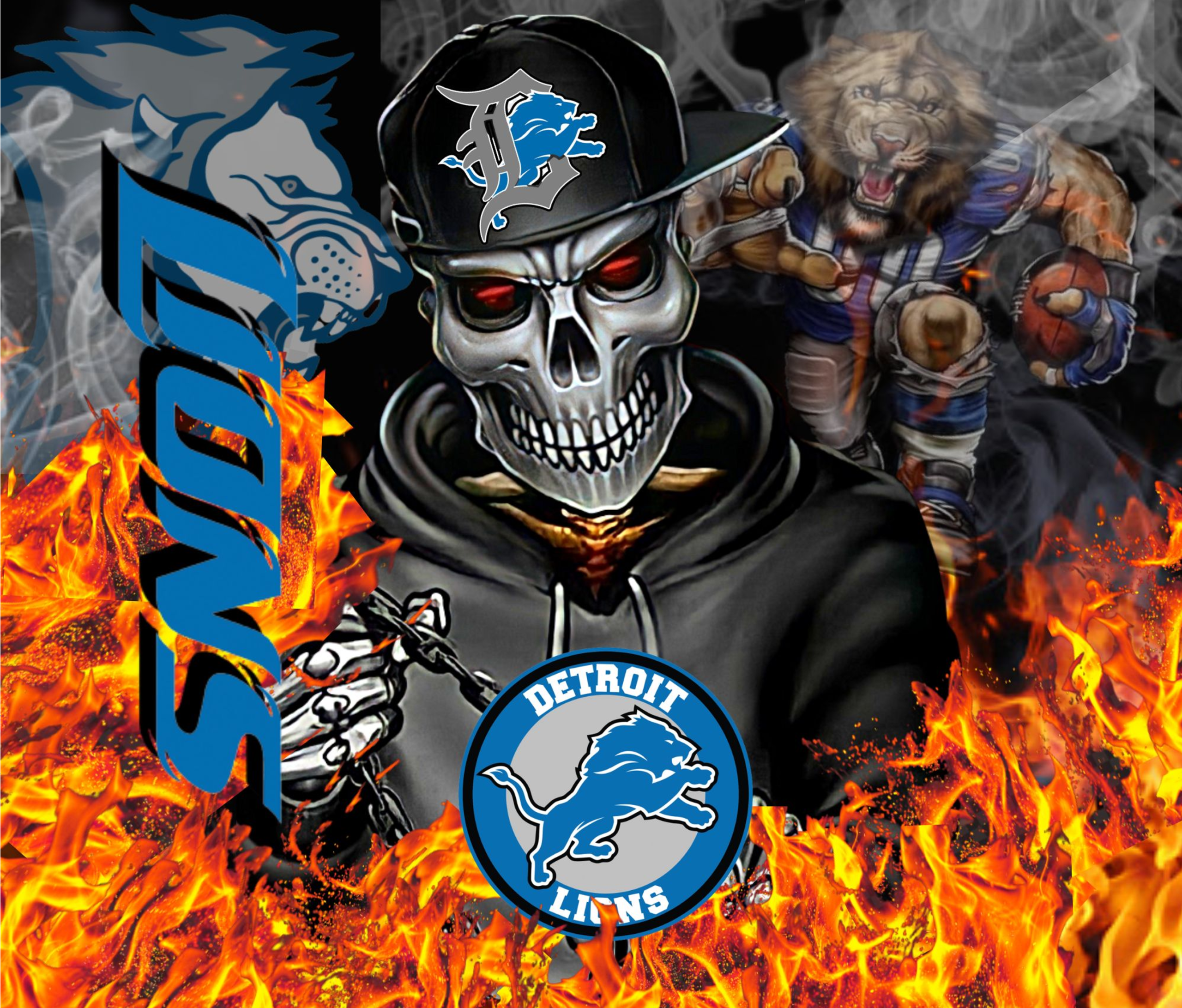 Detroit Lions Skull Tumbler, NFL Team Fan Gift, Football Themed Tumbler, Sports Lover Drinkware, Unique Detroit Collectible - Image 6
