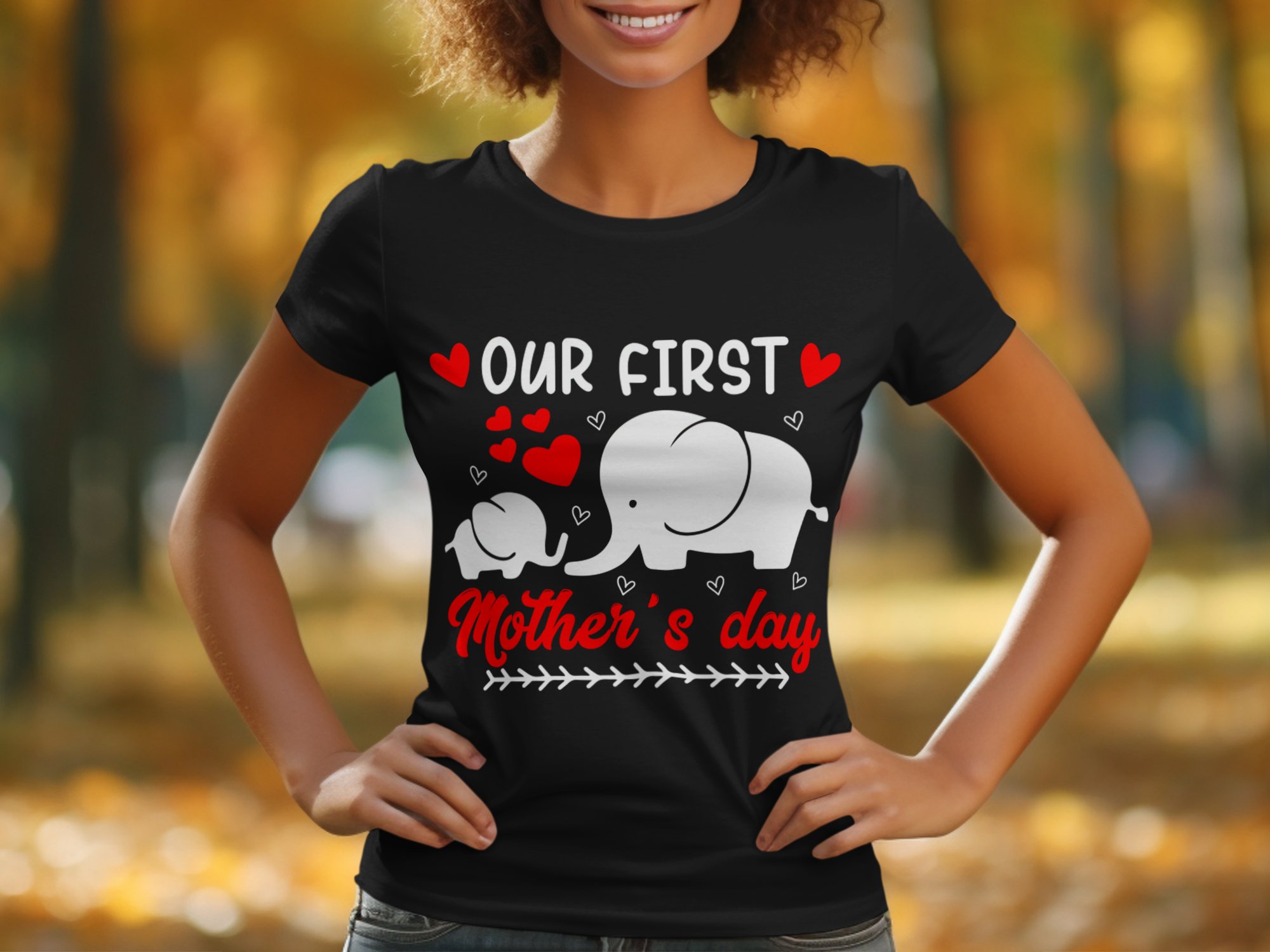 Our First Mothers Day Elephant T-Shirts, Digital Download, Elephant Mom and Baby, Mothers Day Gift,New Mom T Shirts - Image 2