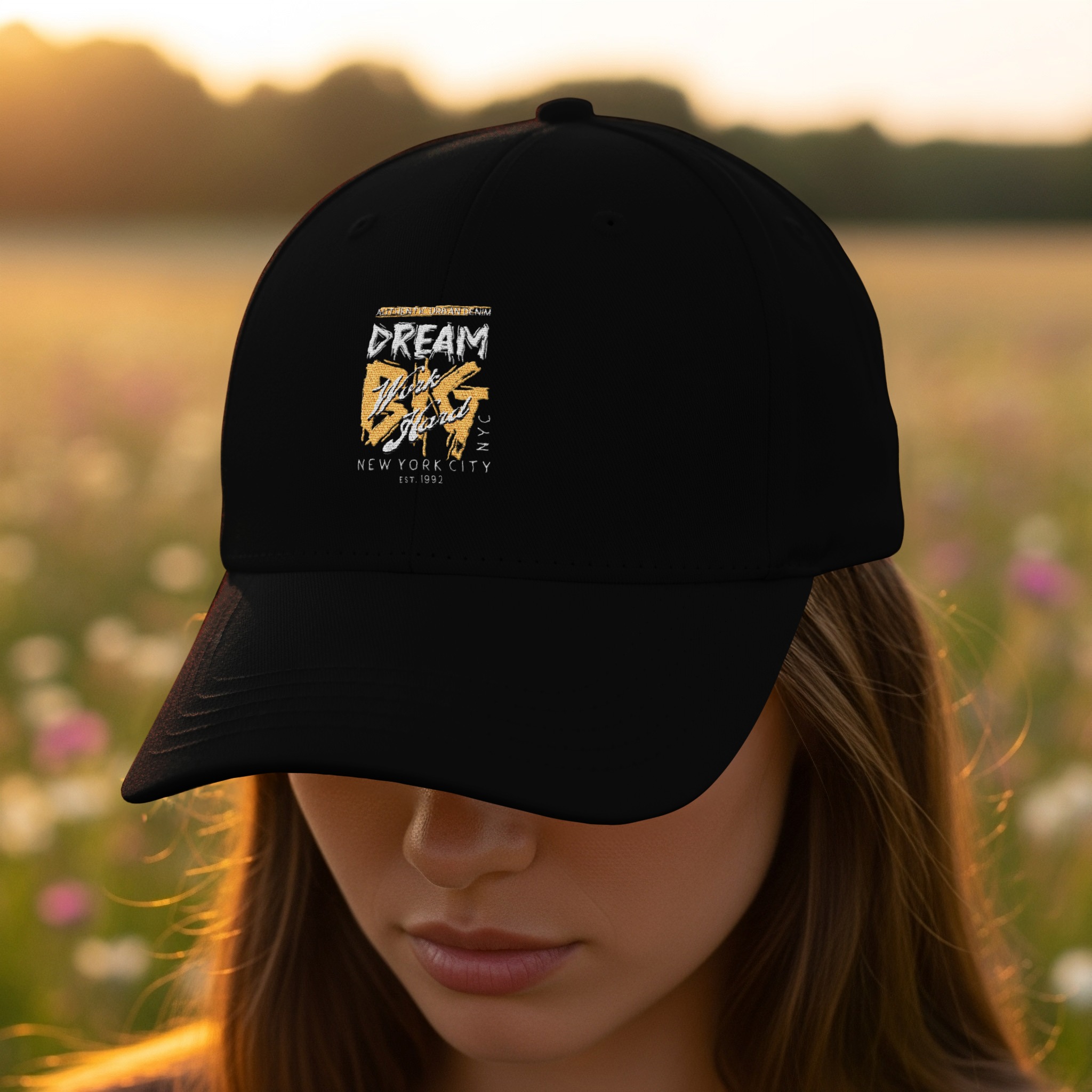 Authentic Urban Denim Work Hard Graphic Hat - Image 2