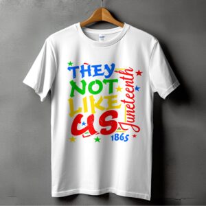 Juneteenth T-Shirt, They Not Like Us, Celebrate Freedom, Juneteenth 1865, Colorful Juneteenth Shirt, Black History, Freedom Day Tee