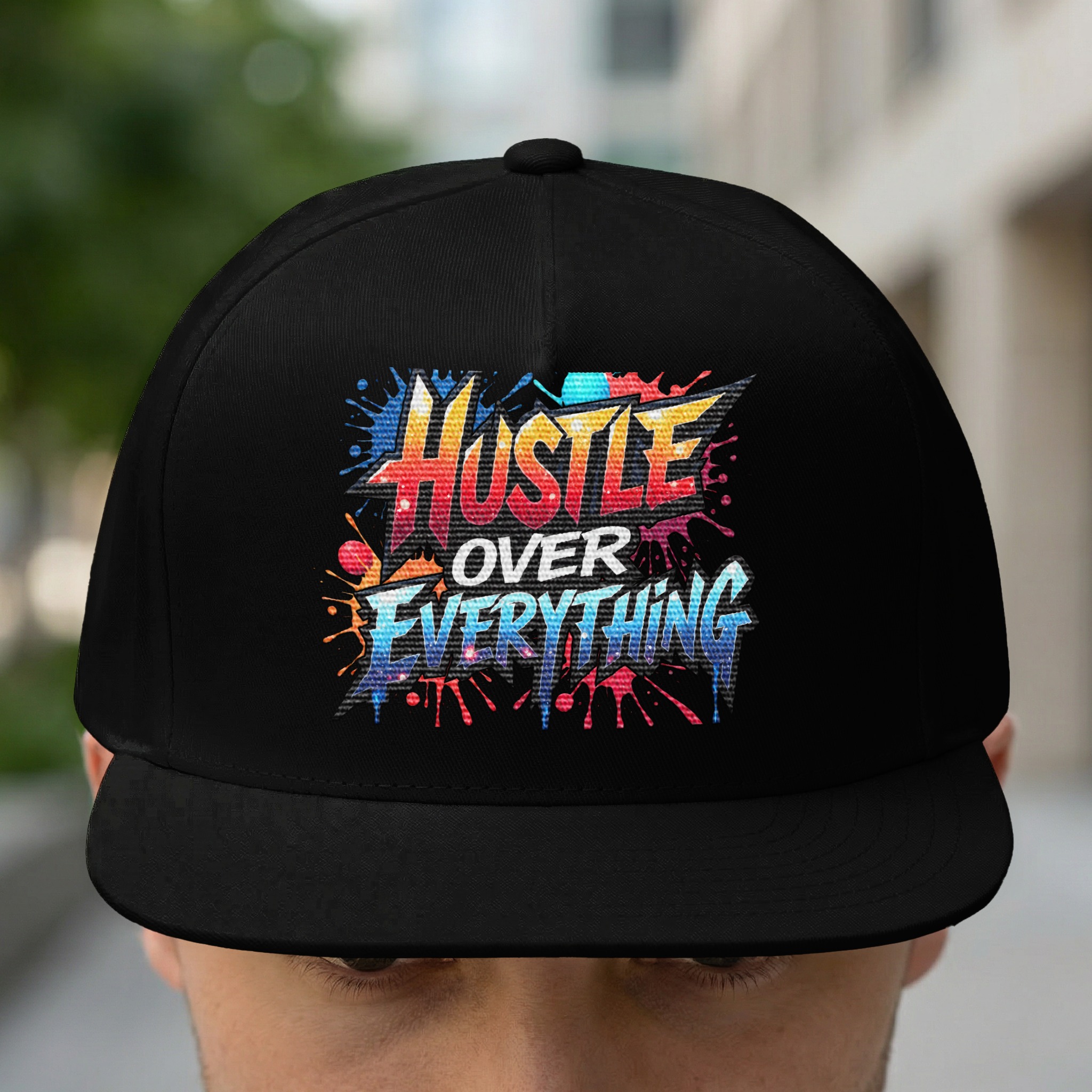 Hustle Over Everything Graffiti Style Hat - Image 2