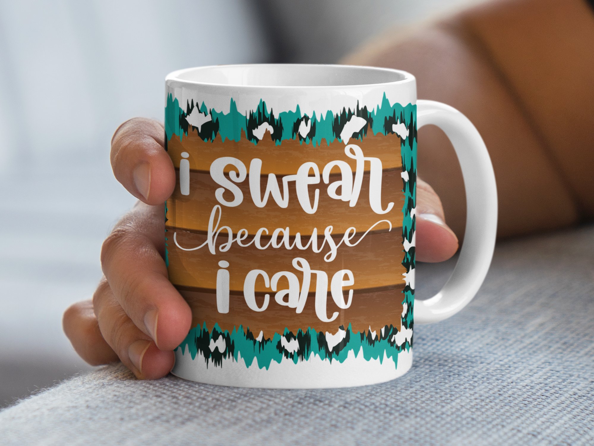 Funny Coffee Mug, I Swear Because I Care Mug, Gift for Friends, Sarcastic Coffee Mug, Funny Gift Idea, Novelty Mug, Humorous Mug - Image 4