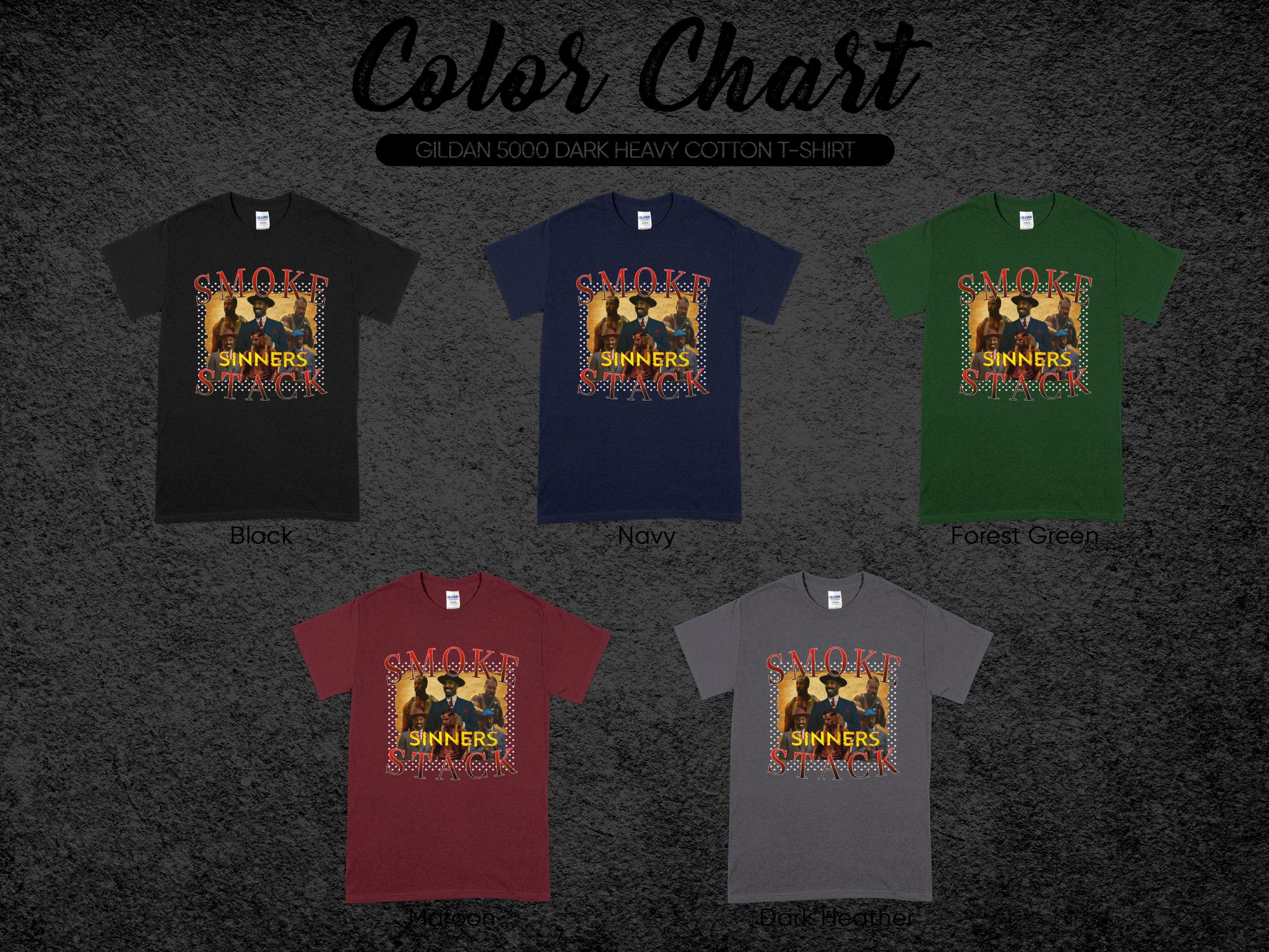 Smoke Stack Sinners T-Shirts,Digital Product,Movie Inspired Art, Gangster Design, Cool Graphic Tee, Printable Wall Art, Trendy Aesthetic - Image 6