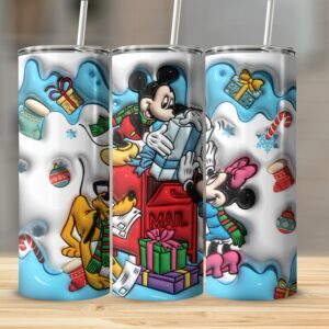 Christmas Characters Tumbler, Festive Skinny Tumbler, Holiday Gift Idea, Cute Tumbler 20oz, Christmas Presents Design, Gift for Kids