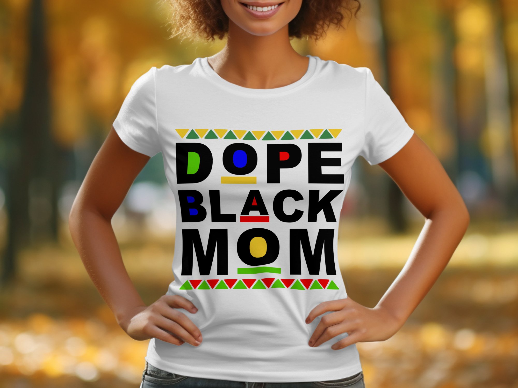 Dope Black Mom T-Shirt Design, Digital Download, Colorful Graphic Tee, Unique Mom Gift, African Pride Art, Cultural T-Shirt, Mother's Day - Image 2