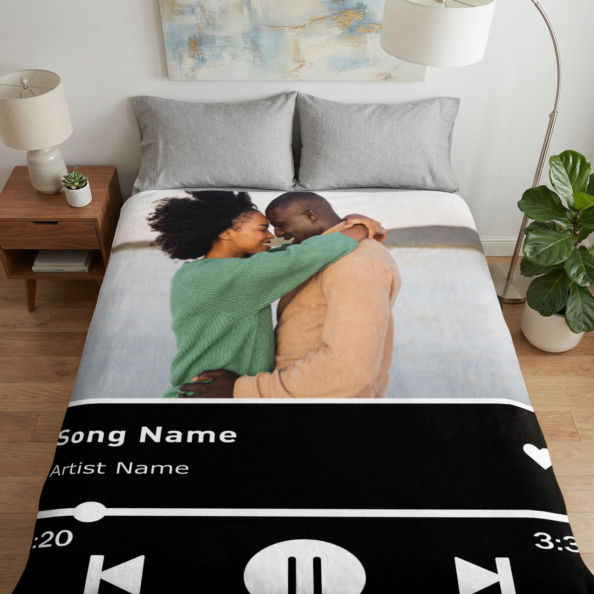 Personalized Song Player Photo Blanket - Image 3