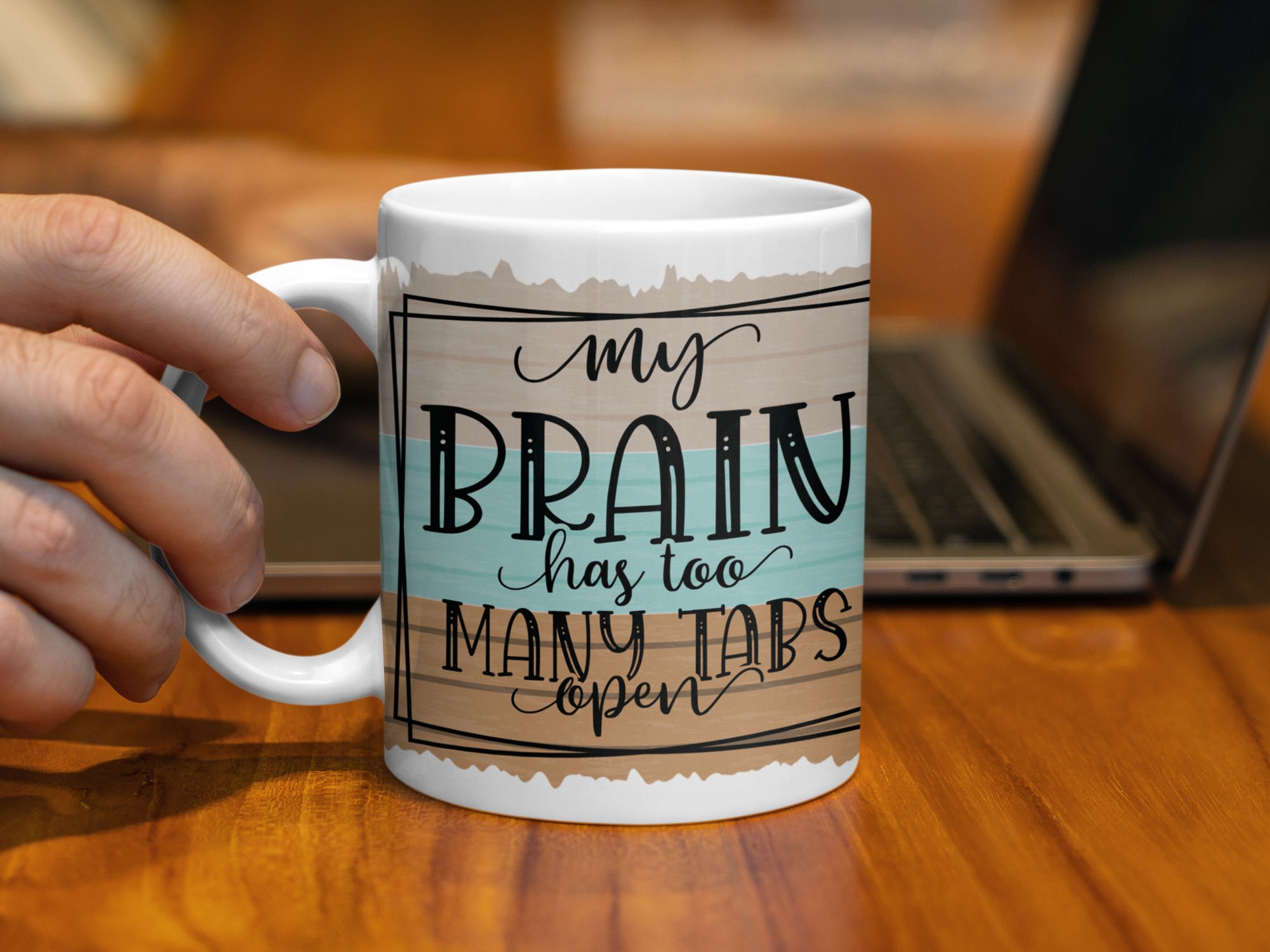 Funny Coffee Mug, My Brain Has Too Many Tabs Open, Cute Office Mug, Unique Work Gift, Mental Health Mug, Quirky Coffee Cup - Image 3